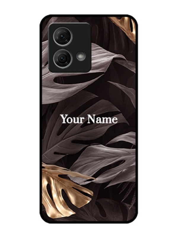 Custom Moto G84 5G Custom Metal Phone CaseWild Leaves Digital Paint Design