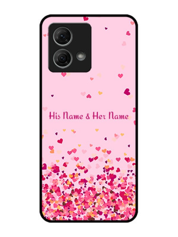 Custom Moto G84 5G Custom Metal Phone CaseFloating Hearts Design