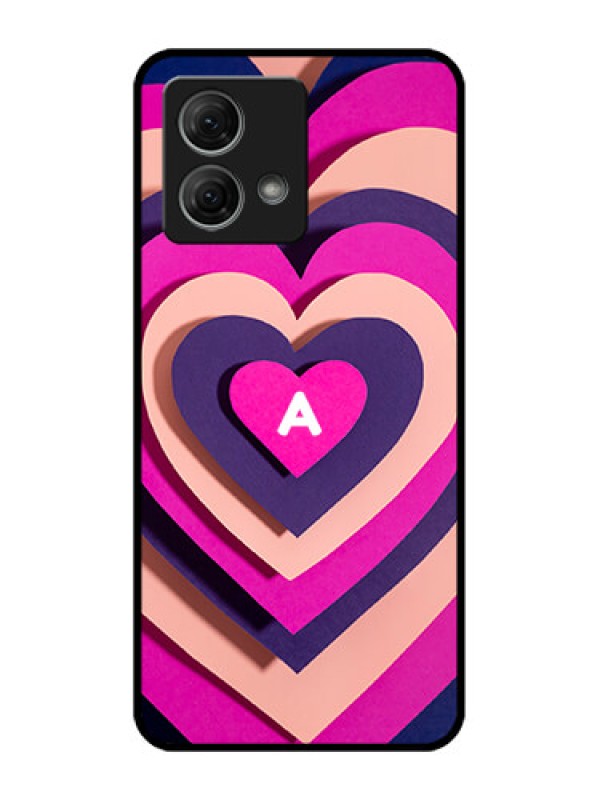 Custom Moto G84 5G Custom Metal Phone CaseCute Heart Pattern Design