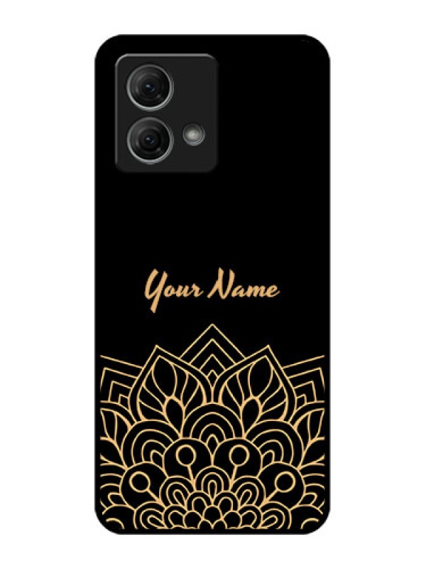 Custom Moto G84 5G Custom Metal Phone CaseGolden Mandala Design