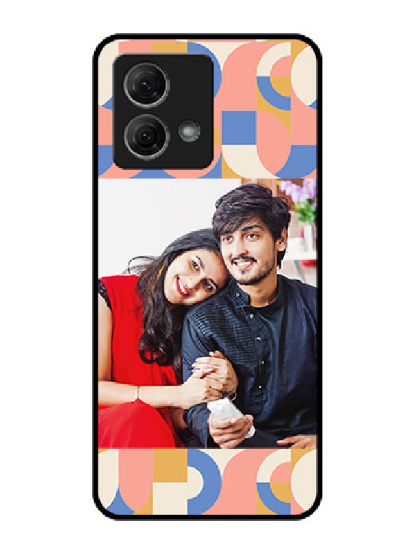 Custom Moto G84 5G Custom Metal Phone CaseSemi - Circle Maze Pattern Design