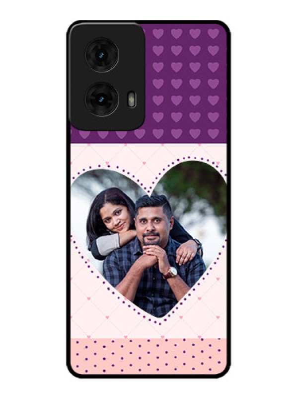Custom Moto G85 5G Custom Metal Phone CaseViolet Love Dots Design