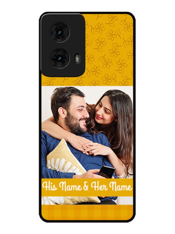 Custom Moto G85 5G Custom Metal Phone CaseYellow Floral Design