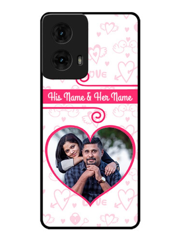 Custom Moto G85 5G Custom Metal Phone CaseHeart Shape Love Design