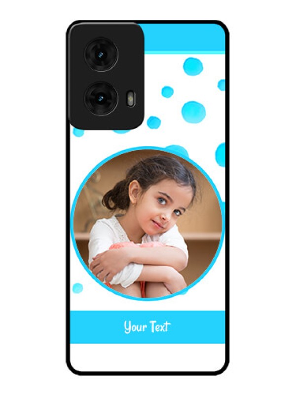 Custom Moto G85 5G Custom Metal Phone CaseBlue Bubbles Pattern Design