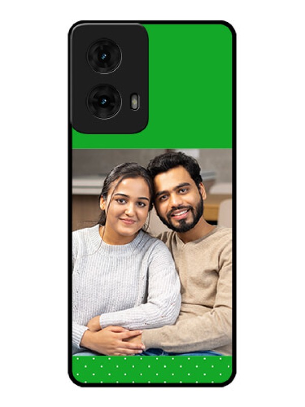 Custom Moto G85 5G Custom Metal Phone CaseGreen Pattern Design