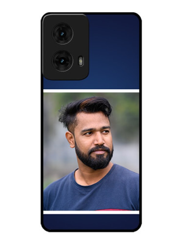 Custom Moto G85 5G Custom Metal Phone CaseSimple Royal Blue Design