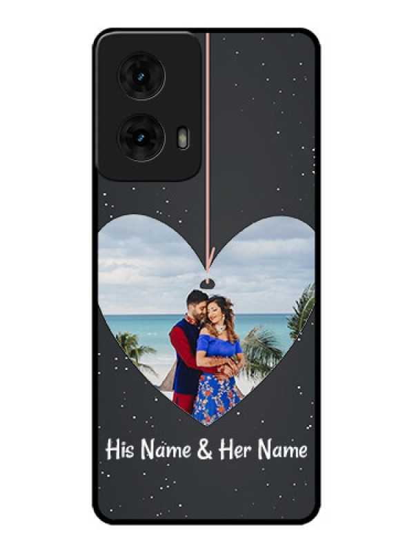Custom Moto G85 5G Custom Metal Phone CaseHanging Heart Design