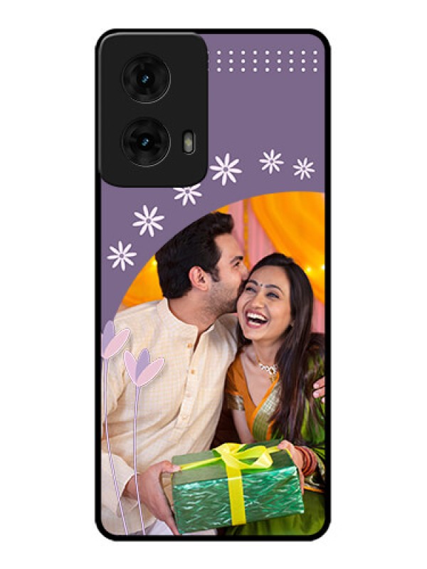 Custom Moto G85 5G Custom Metal Phone CaseLavender Flowers Design