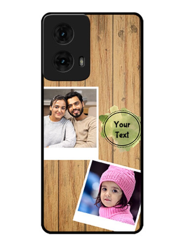 Custom Moto G85 5G Custom Metal Phone CaseWooden Texture Design