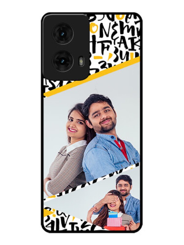 Custom Moto G85 5G Custom Metal Phone CaseLetters Pattern Design
