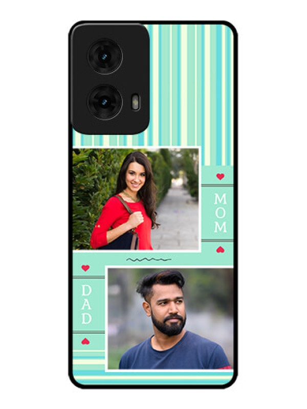 Custom Moto G85 5G Custom Metal Phone CaseMom and Dad Pic Design