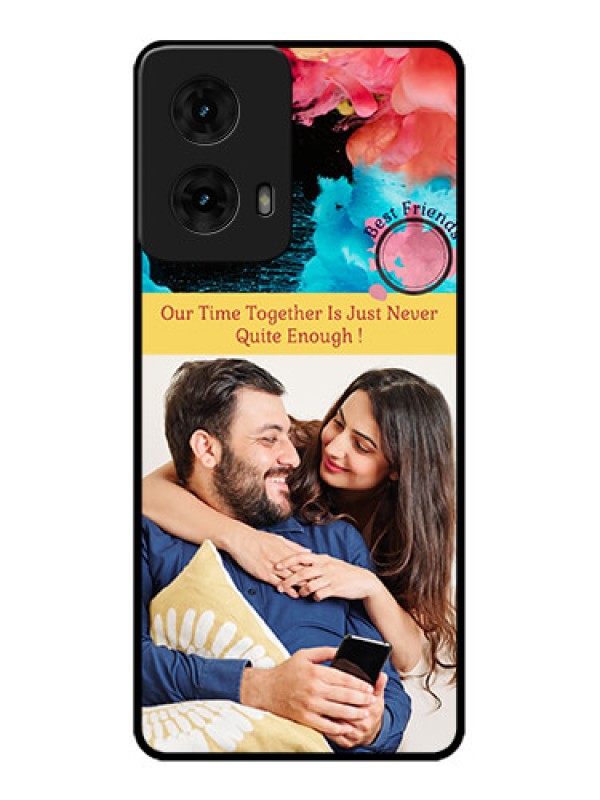 Custom Moto G85 5G Custom Metal Phone CaseQuote With Acrylic Painting Design