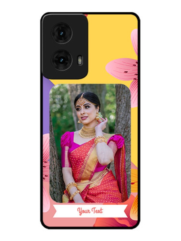 Custom Moto G85 5G Custom Metal Phone Case3 Image With Vintage Floral Design