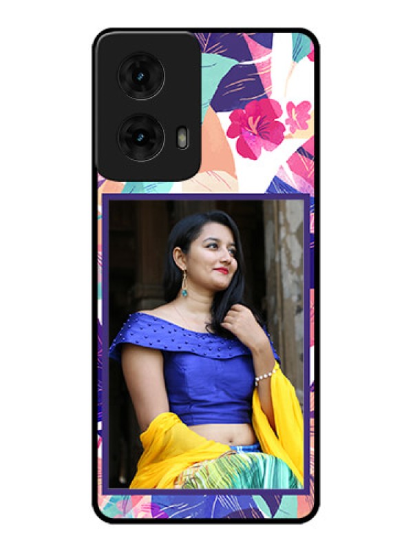 Custom Moto G85 5G Custom Metal Phone CaseAbstract Floral Design