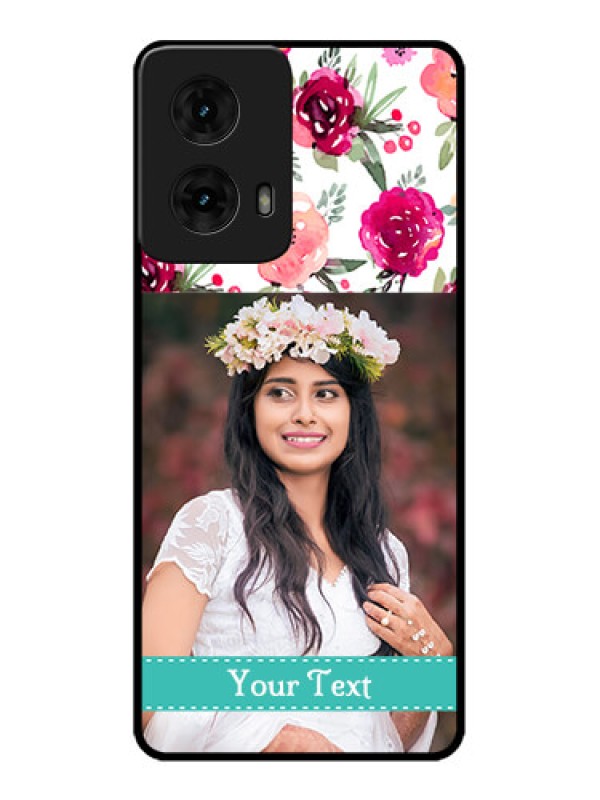 Custom Moto G85 5G Custom Metal Phone CaseWater Colors Floral Design