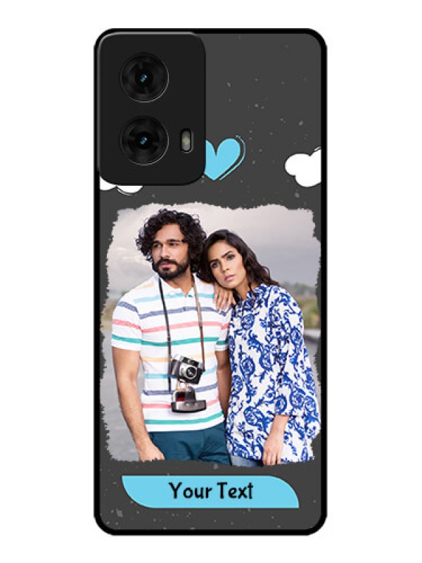 Custom Moto G85 5G Custom Metal Phone CaseSplashes With Love Doodles Design