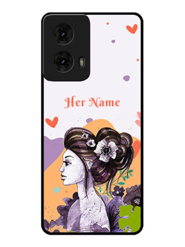 Custom Moto G85 5G Custom Metal Phone CaseWoman And Nature Design