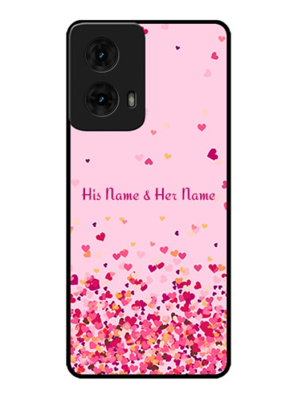 Custom Moto G85 5G Custom Metal Phone CaseFloating Hearts Design