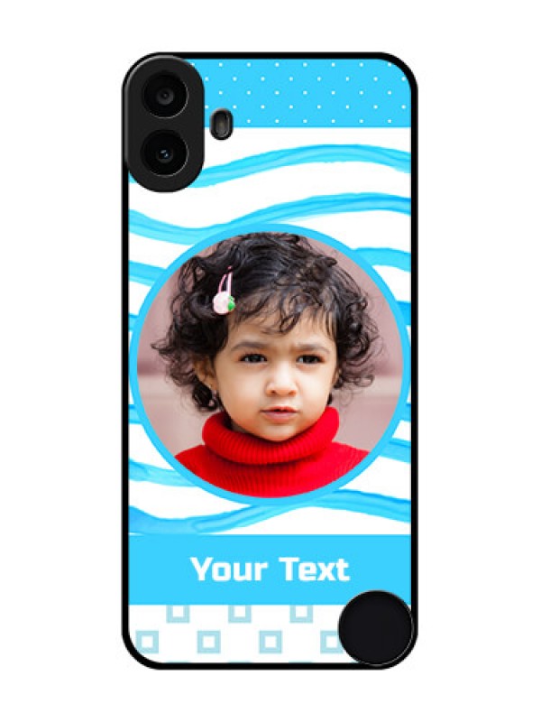 Custom Nothing CMF Phone 1 Custom Metal Phone Case - Simple Blue Case Design