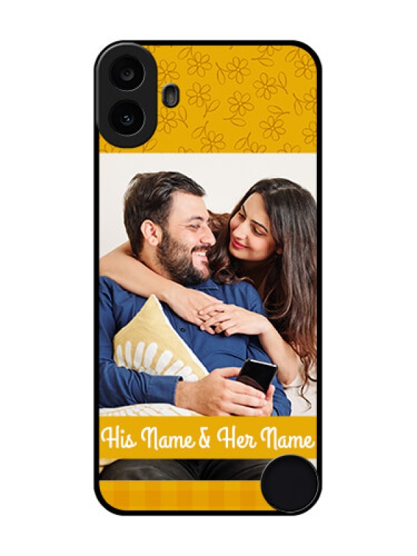 Custom Nothing CMF Phone 1 Custom Metal Phone Case - Yellow Floral Design