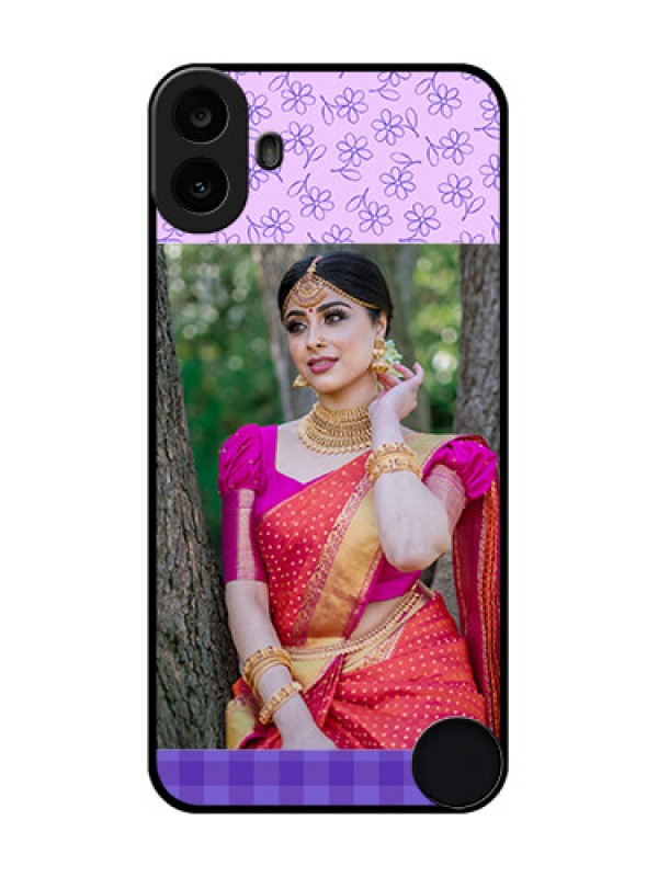 Custom Nothing CMF Phone 1 Custom Metal Phone Case - Purple Floral Design