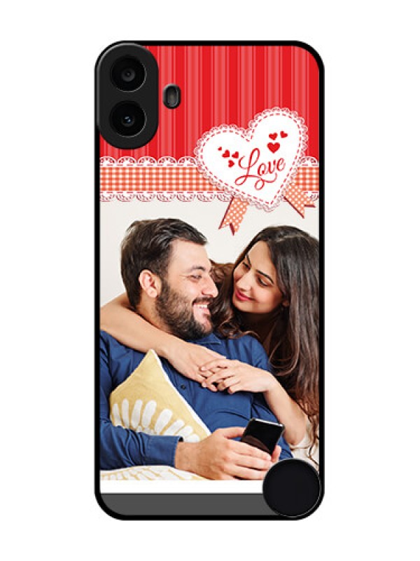 Custom Nothing CMF Phone 1 Custom Metal Phone Case - Red Love Pattern Design