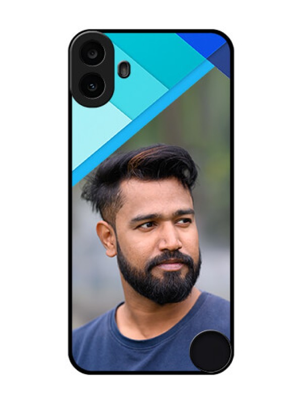 Custom Nothing CMF Phone 1 Custom Metal Phone Case - Blue Pattern Design