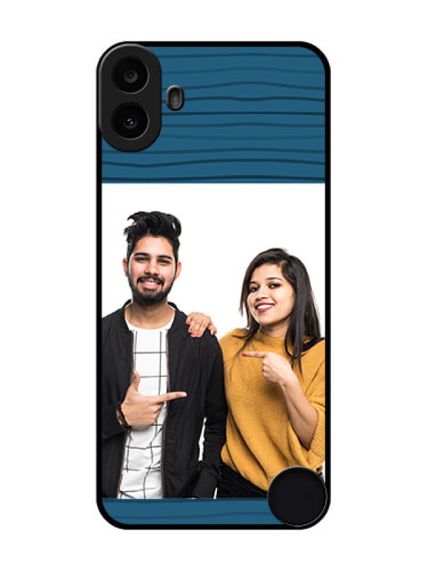 Custom Nothing CMF Phone 1 Custom Metal Phone Case - Blue Pattern Cover Design