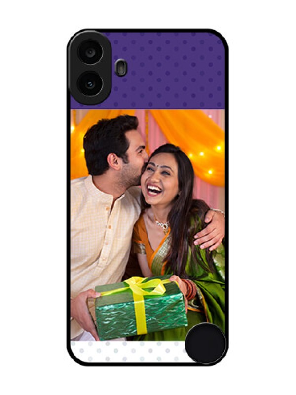 Custom Nothing CMF Phone 1 Custom Metal Phone Case - Violet Colored Pattern Design