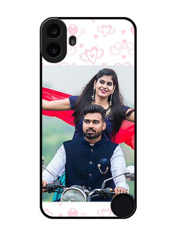 Custom Nothing CMF Phone 1 Custom Metal Phone Case - Pink Flying Heart Design