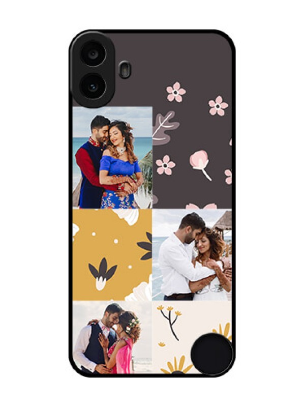 Custom Nothing CMF Phone 1 Custom Metal Phone Case - 3 Images With Floral Design
