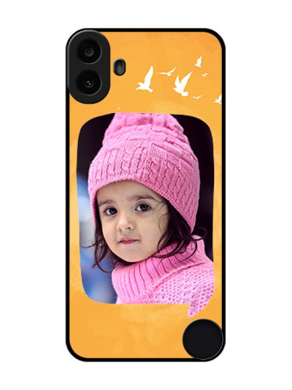 Custom Nothing CMF Phone 1 Custom Metal Phone Case - Water Color Design With Bird Icons