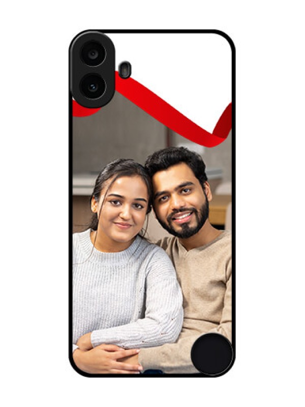 Custom Nothing CMF Phone 1 Custom Metal Phone Case - Red Ribbon Frame Design