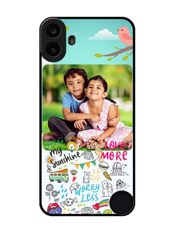 Custom Nothing CMF Phone 1 Custom Metal Phone Case - Doodle Love Design