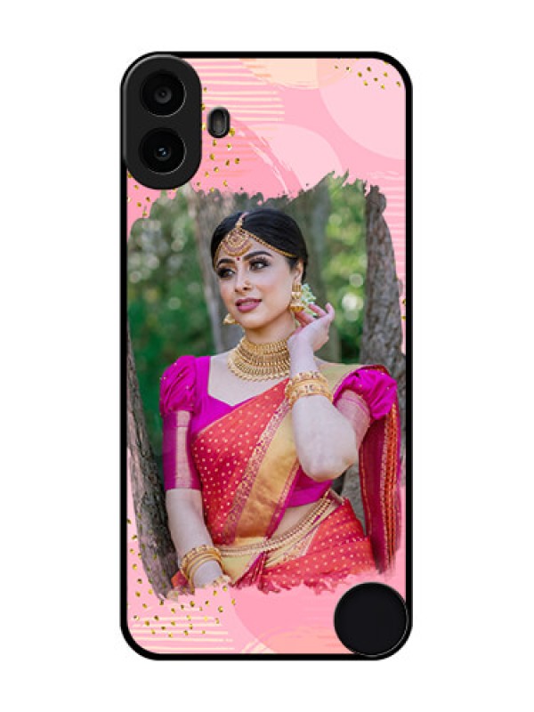 Custom Nothing CMF Phone 1 Custom Metal Phone Case - Gold Glitter Splash Design