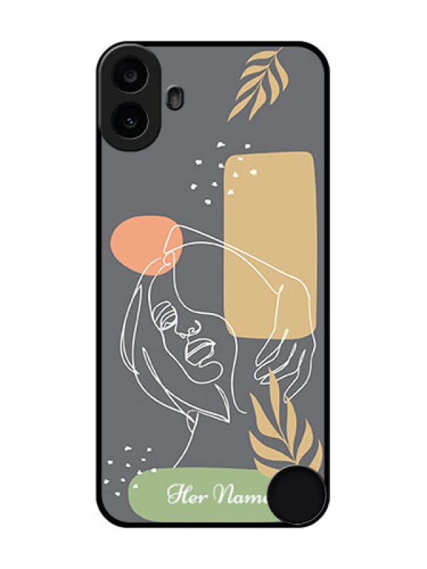 Custom Nothing CMF Phone 1 Custom Metal Phone Case - Gazing Woman Line Art Design