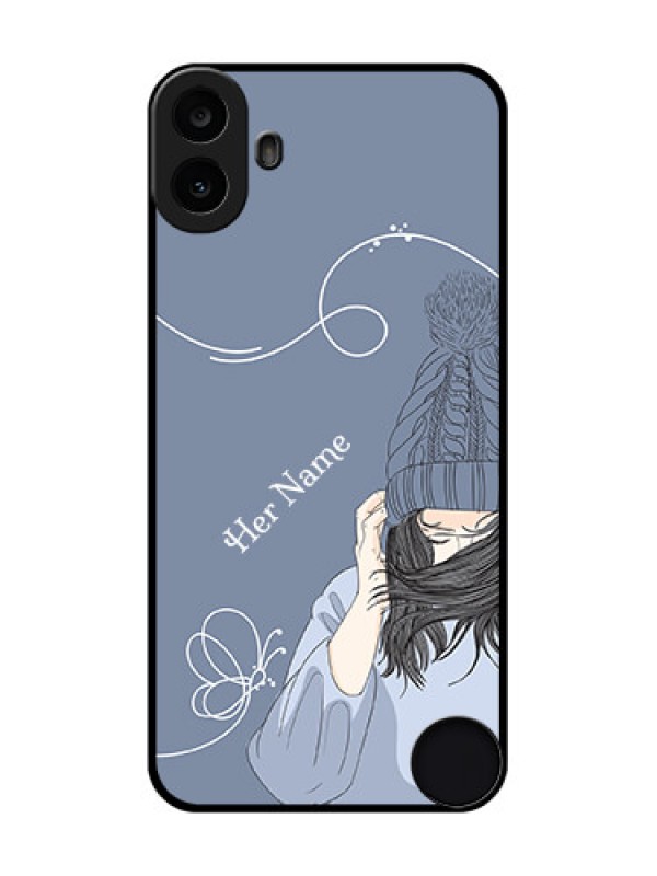 Custom Nothing CMF Phone 1 Custom Metal Phone Case - Girl In Winter Outfit Design
