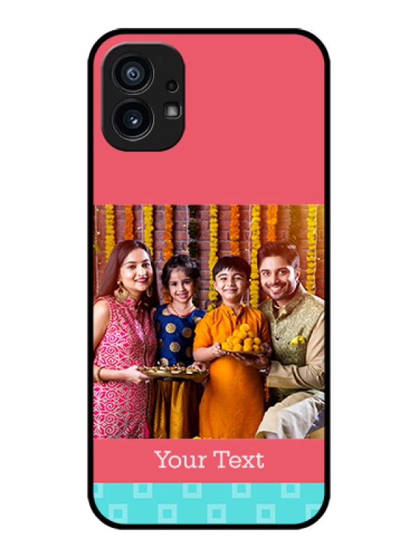 Custom Nothing Phone 1 Custom Metal Phone Case - Peach and Blue Color Design