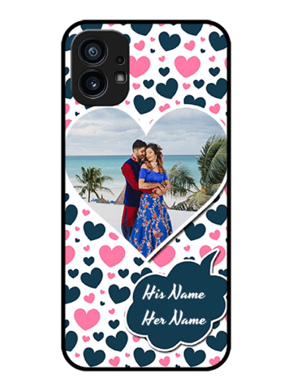 Custom Nothing Phone 1 Custom Metal Phone Case - Pink and Blue Heart Design