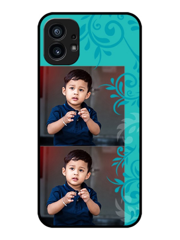 Custom Nothing Phone 1 Custom Metal Phone Case - With Photo And Green Floral Design