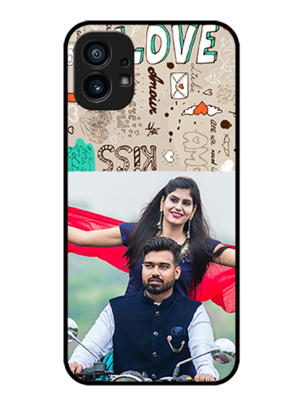 Custom Nothing Phone 1 Custom Metal Phone Case - Love Doodle Pattern