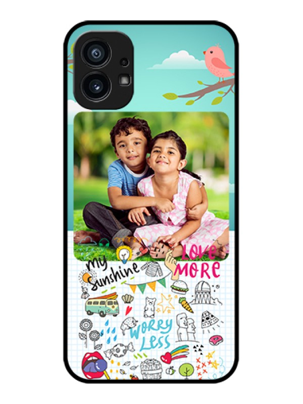 Custom Nothing Phone 1 Custom Metal Phone Case - Doodle Love Design