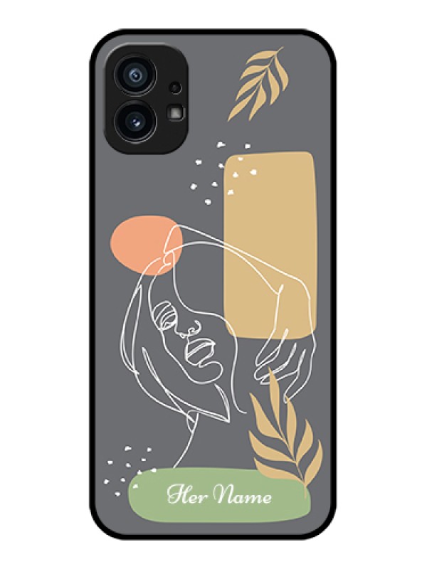 Custom Nothing Phone 1 Custom Metal Phone Case - Gazing Woman Line Art Design