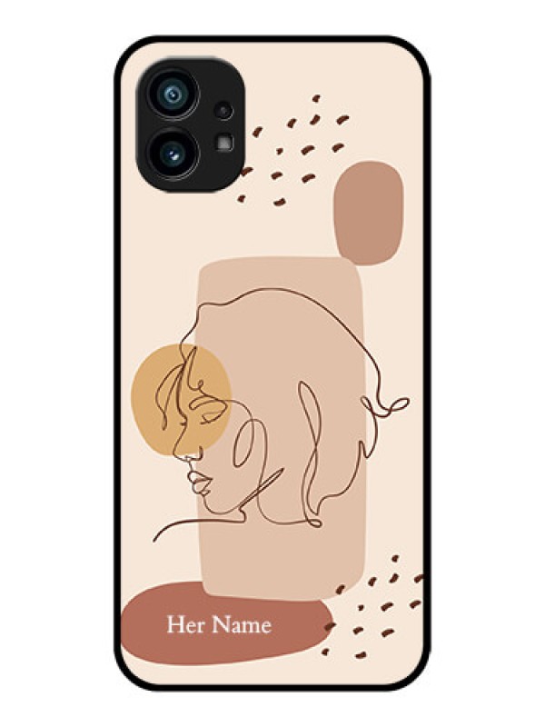 Custom Nothing Phone 1 Custom Metal Phone Case - Calm Woman Line Art Design