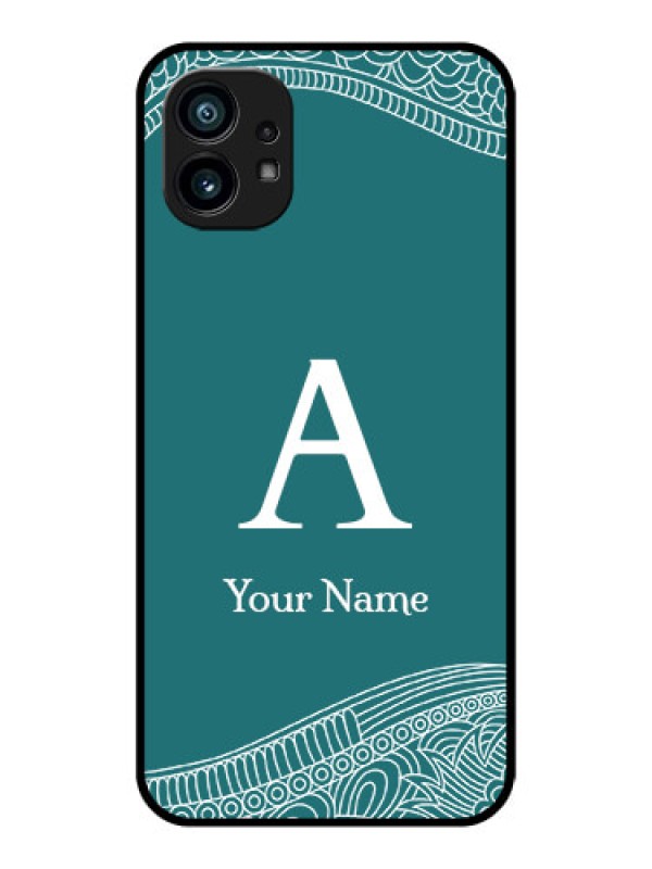 Custom Nothing Phone 1 Custom Metal Phone Case - Line Art Pattern With Custom Name Design