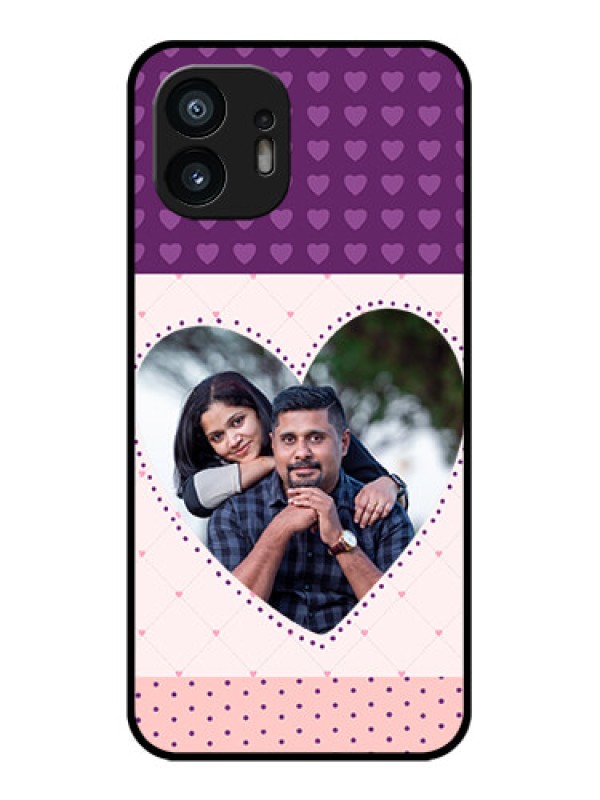 Custom Nothing Phone 2 Custom Metal Phone Case - Violet Love Dots Design