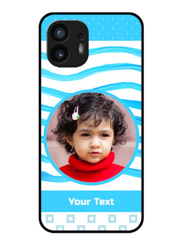 Custom Nothing Phone 2 Custom Metal Phone Case - Simple Blue Case Design