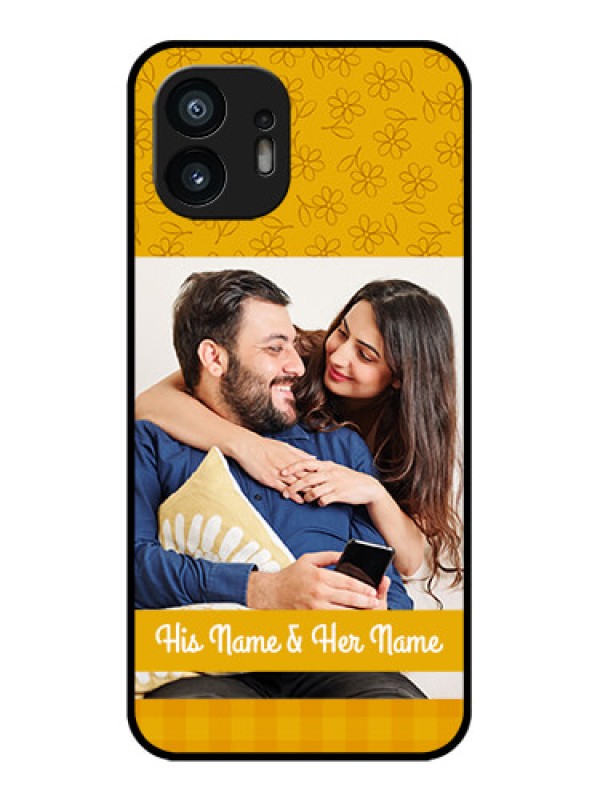 Custom Nothing Phone 2 Custom Metal Phone Case - Yellow Floral Design