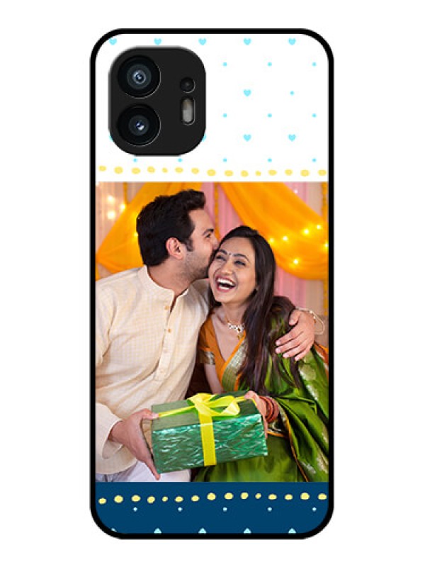 Custom Nothing Phone 2 Custom Metal Phone Case - White And Blue Abstract Design